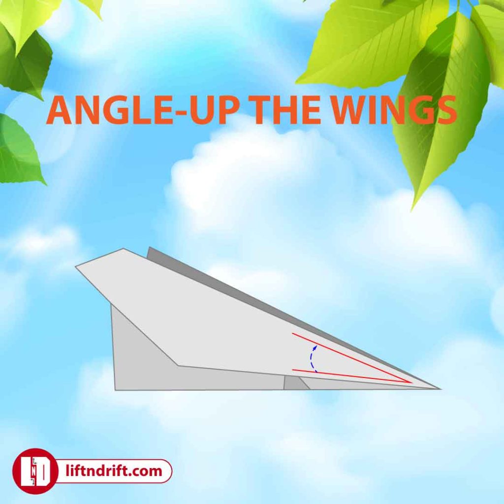 how to angle up the paper airplane wings
