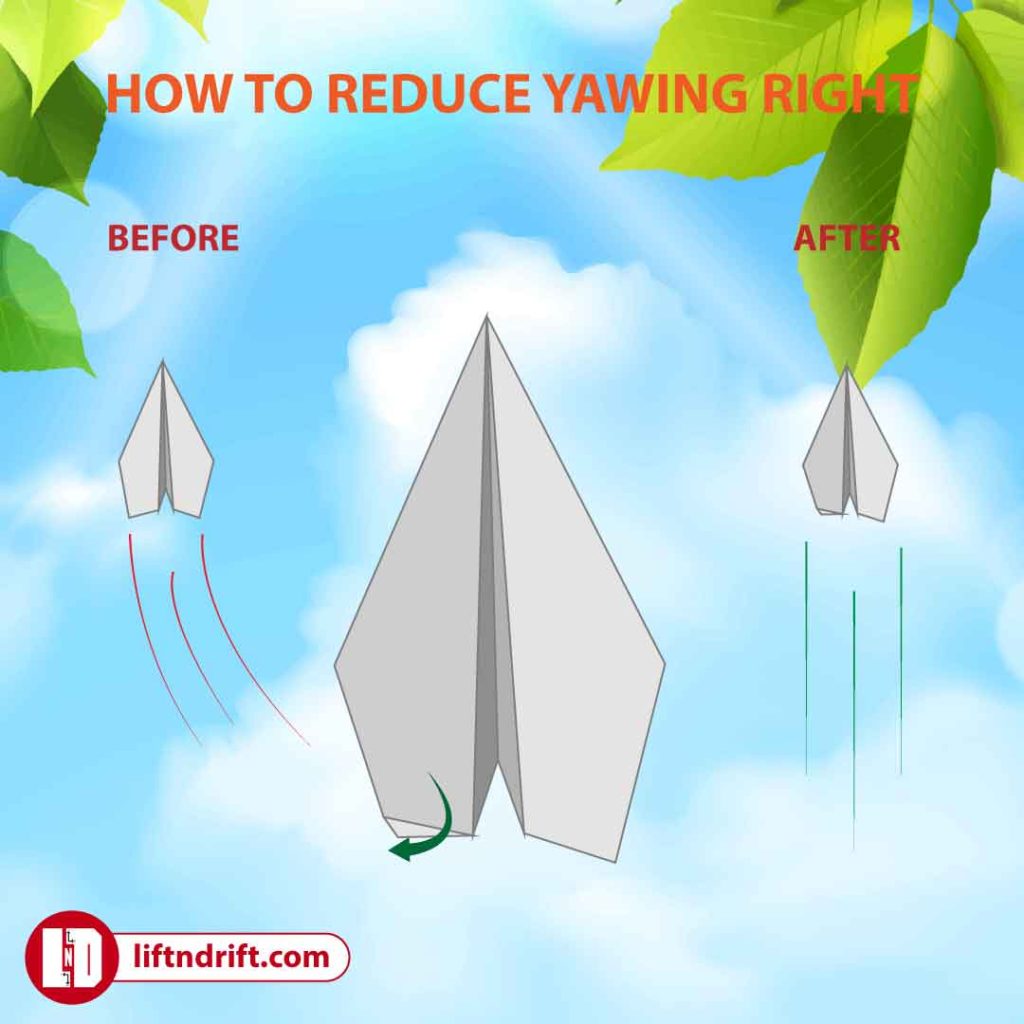 how to reduce yawing in paper airplanes