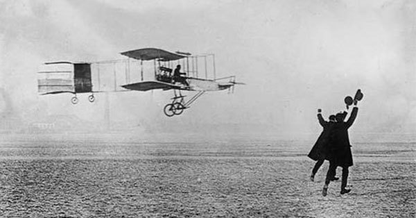 Wright brothers after their successful first flight of their airplane during 1903 kitty hawk
